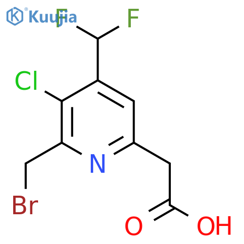 2-(Bromomethyl)-3-chloro-4-(difluoromethyl)pyridine-6-acetic acid structure