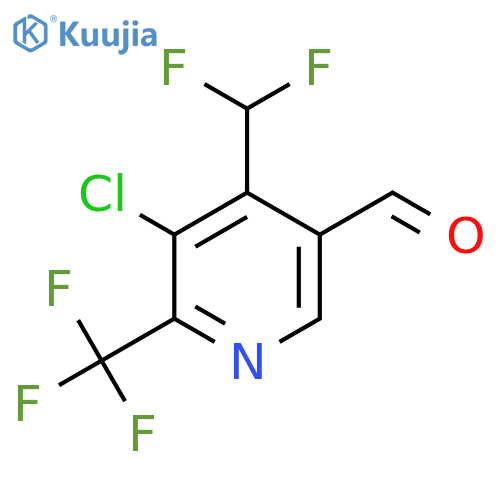 3-Chloro-4-(difluoromethyl)-2-(trifluoromethyl)pyridine-5-carboxaldehyde structure
