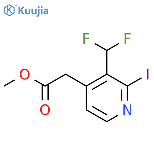 Methyl 3-(difluoromethyl)-2-iodopyridine-4-acetate structure