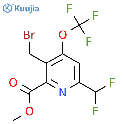 Methyl 3-(bromomethyl)-6-(difluoromethyl)-4-(trifluoromethoxy)pyridine-2-carboxylate structure