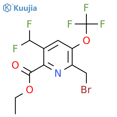 Ethyl 2-(bromomethyl)-5-(difluoromethyl)-3-(trifluoromethoxy)pyridine-6-carboxylate structure