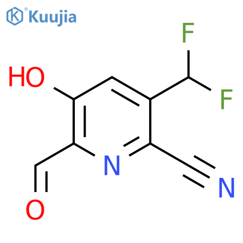 2-Cyano-3-(difluoromethyl)-5-hydroxypyridine-6-carboxaldehyde structure