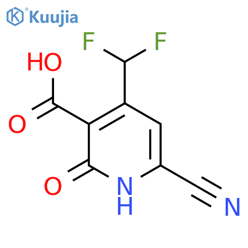 6-Cyano-4-(difluoromethyl)-2-hydroxypyridine-3-carboxylic acid structure