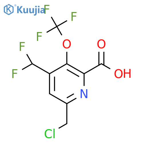 6-(Chloromethyl)-4-(difluoromethyl)-3-(trifluoromethoxy)pyridine-2-carboxylic acid structure