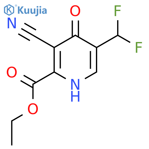 Ethyl 3-cyano-5-(difluoromethyl)-4-hydroxypyridine-2-carboxylate structure