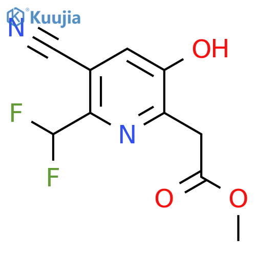 Methyl 3-cyano-2-(difluoromethyl)-5-hydroxypyridine-6-acetate structure