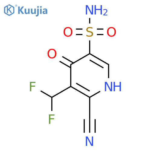 2-Cyano-3-(difluoromethyl)-4-hydroxypyridine-5-sulfonamide structure