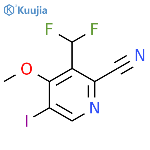 2-Cyano-3-(difluoromethyl)-5-iodo-4-methoxypyridine structure