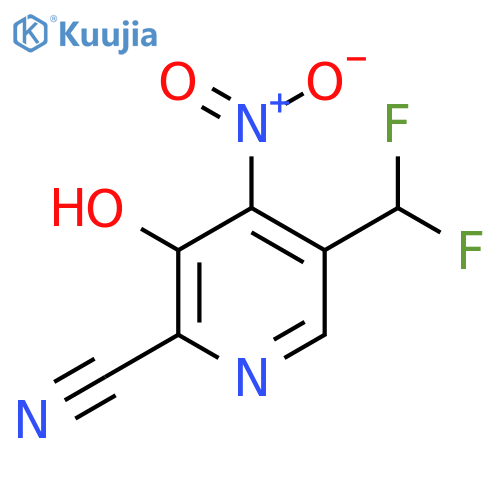 2-Cyano-5-(difluoromethyl)-3-hydroxy-4-nitropyridine structure