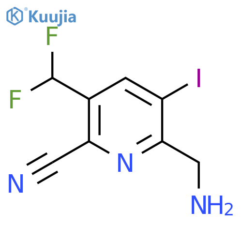 2-(Aminomethyl)-6-cyano-5-(difluoromethyl)-3-iodopyridine structure