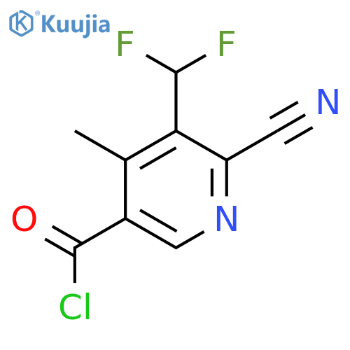 2-Cyano-3-(difluoromethyl)-4-methylpyridine-5-carbonyl chloride structure