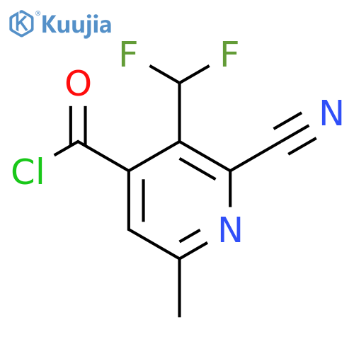 2-Cyano-3-(difluoromethyl)-6-methylpyridine-4-carbonyl chloride structure