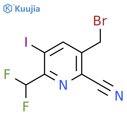 3-(Bromomethyl)-2-cyano-6-(difluoromethyl)-5-iodopyridine structure