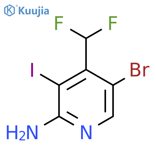 2-Amino-5-bromo-4-(difluoromethyl)-3-iodopyridine structure