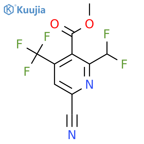 Methyl 6-cyano-2-(difluoromethyl)-4-(trifluoromethyl)pyridine-3-carboxylate structure