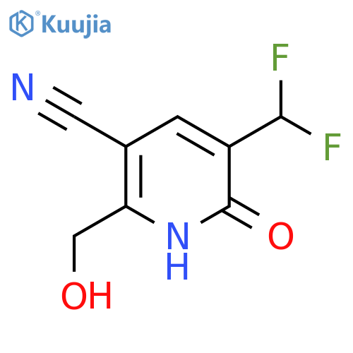 3-Cyano-5-(difluoromethyl)-6-hydroxypyridine-2-methanol structure