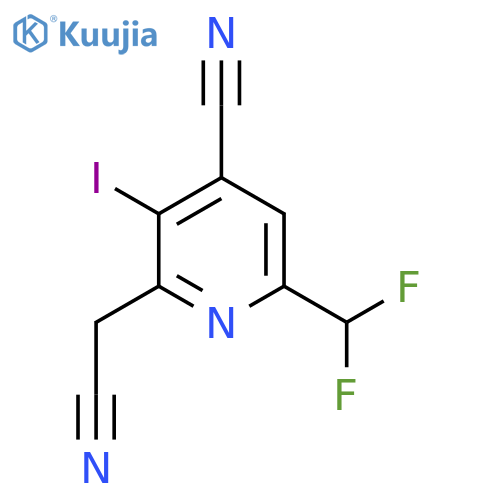 4-Cyano-6-(difluoromethyl)-3-iodopyridine-2-acetonitrile structure