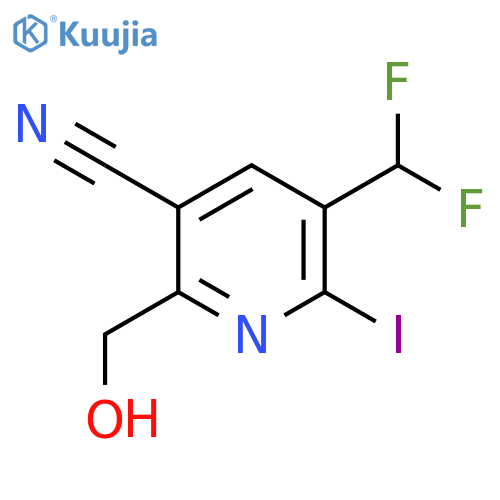 3-Cyano-5-(difluoromethyl)-6-iodopyridine-2-methanol structure