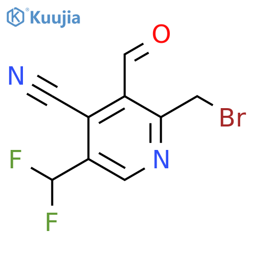 2-(Bromomethyl)-4-cyano-5-(difluoromethyl)pyridine-3-carboxaldehyde structure
