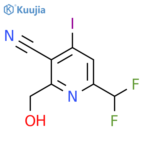 3-Cyano-6-(difluoromethyl)-4-iodopyridine-2-methanol structure