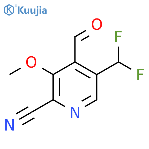 2-Cyano-5-(difluoromethyl)-3-methoxypyridine-4-carboxaldehyde structure