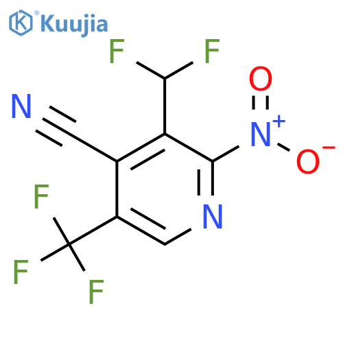 4-Cyano-3-(difluoromethyl)-2-nitro-5-(trifluoromethyl)pyridine structure
