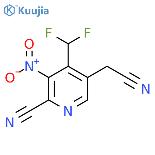 2-Cyano-4-(difluoromethyl)-3-nitropyridine-5-acetonitrile structure