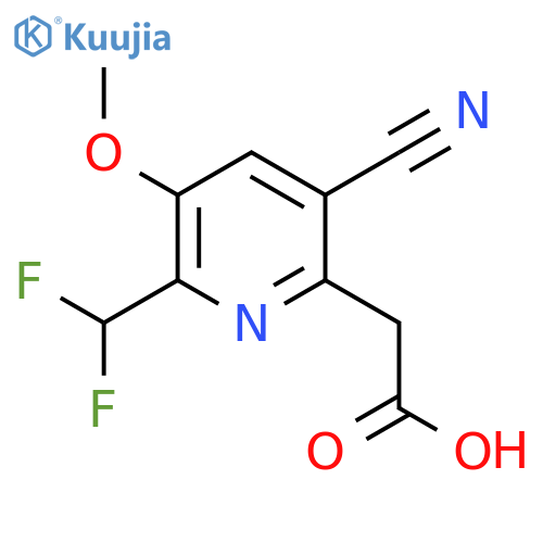 5-Cyano-2-(difluoromethyl)-3-methoxypyridine-6-acetic acid structure