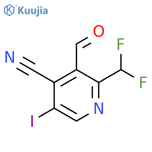 4-Cyano-2-(difluoromethyl)-5-iodopyridine-3-carboxaldehyde structure