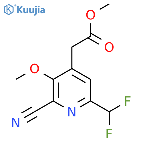 Methyl 2-cyano-6-(difluoromethyl)-3-methoxypyridine-4-acetate structure