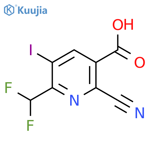 2-Cyano-6-(difluoromethyl)-5-iodopyridine-3-carboxylic acid structure
