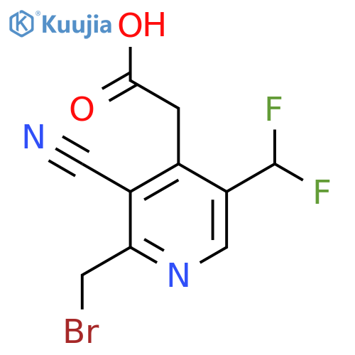 2-(Bromomethyl)-3-cyano-5-(difluoromethyl)pyridine-4-acetic acid structure