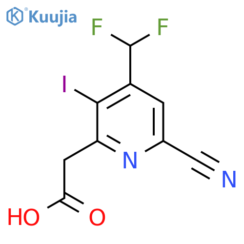 6-Cyano-4-(difluoromethyl)-3-iodopyridine-2-acetic acid structure