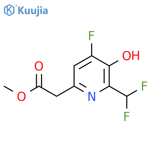 Methyl 2-(difluoromethyl)-4-fluoro-3-hydroxypyridine-6-acetate structure