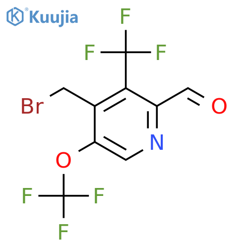 4-(Bromomethyl)-5-(trifluoromethoxy)-3-(trifluoromethyl)pyridine-2-carboxaldehyde structure