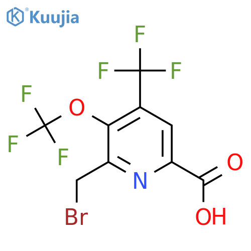 2-(Bromomethyl)-3-(trifluoromethoxy)-4-(trifluoromethyl)pyridine-6-carboxylic acid structure