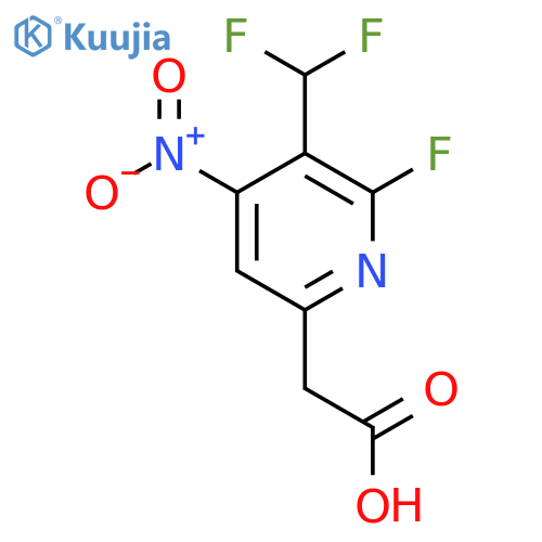 3-(Difluoromethyl)-2-fluoro-4-nitropyridine-6-acetic acid structure