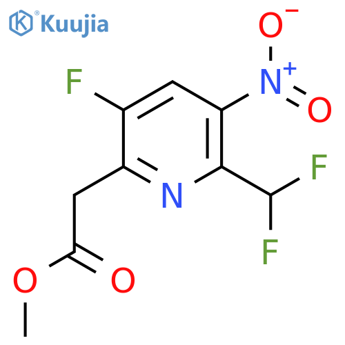 Methyl 2-(difluoromethyl)-5-fluoro-3-nitropyridine-6-acetate structure