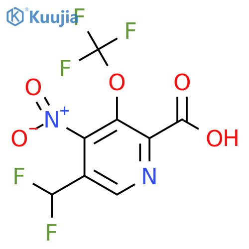 5-(Difluoromethyl)-4-nitro-3-(trifluoromethoxy)pyridine-2-carboxylic acid structure
