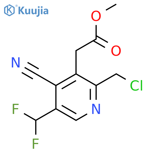 Methyl 2-(chloromethyl)-4-cyano-5-(difluoromethyl)pyridine-3-acetate structure