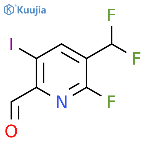 3-(Difluoromethyl)-2-fluoro-5-iodopyridine-6-carboxaldehyde structure