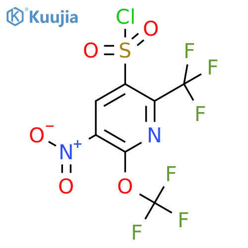 3-Nitro-2-(trifluoromethoxy)-6-(trifluoromethyl)pyridine-5-sulfonyl chloride structure