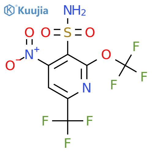 4-Nitro-2-(trifluoromethoxy)-6-(trifluoromethyl)pyridine-3-sulfonamide structure