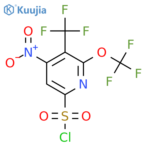 4-Nitro-2-(trifluoromethoxy)-3-(trifluoromethyl)pyridine-6-sulfonyl chloride structure