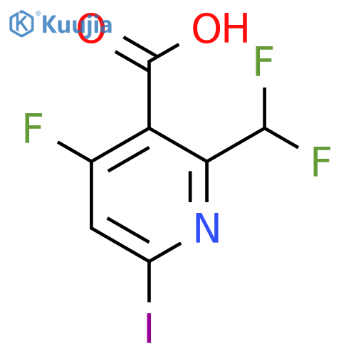 2-(Difluoromethyl)-4-fluoro-6-iodopyridine-3-carboxylic acid structure