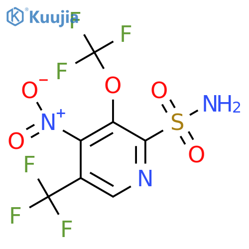 4-Nitro-3-(trifluoromethoxy)-5-(trifluoromethyl)pyridine-2-sulfonamide structure