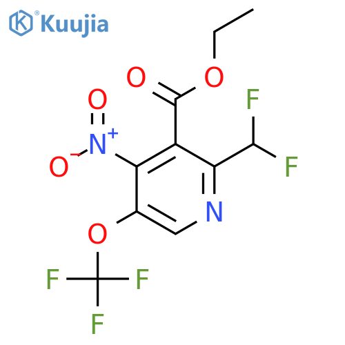 Ethyl 2-(difluoromethyl)-4-nitro-5-(trifluoromethoxy)pyridine-3-carboxylate structure
