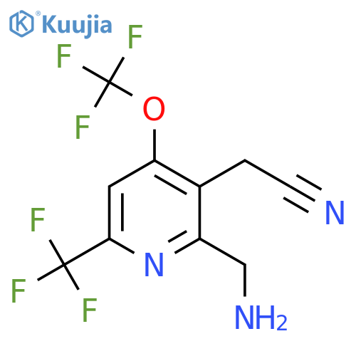 2-(Aminomethyl)-4-(trifluoromethoxy)-6-(trifluoromethyl)pyridine-3-acetonitrile structure