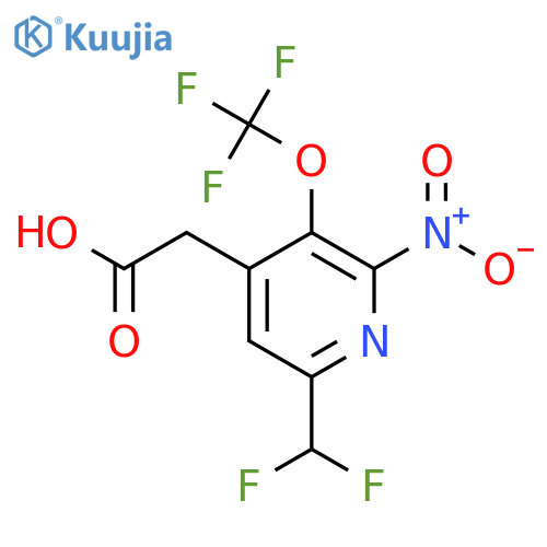 6-(Difluoromethyl)-2-nitro-3-(trifluoromethoxy)pyridine-4-acetic acid structure