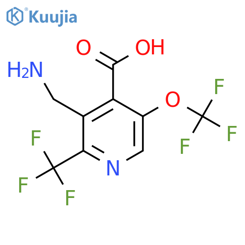 3-(Aminomethyl)-5-(trifluoromethoxy)-2-(trifluoromethyl)pyridine-4-carboxylic acid structure